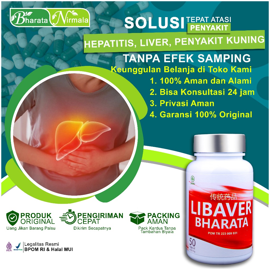 Obat Hepatitis Penyakit Kuning Paling Ampuh Libaver BharataKemasan 500 gram Isi 50 Kapsul