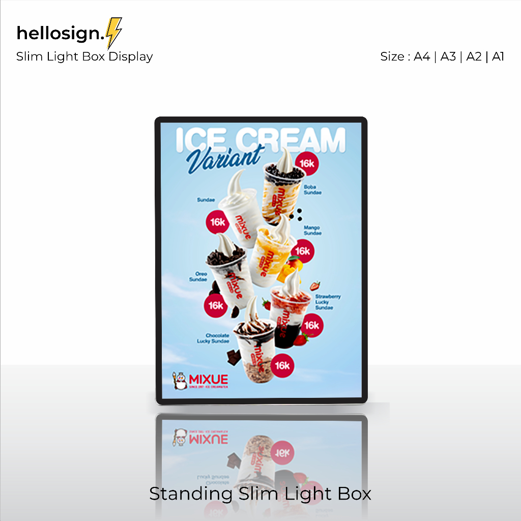 Jual Slim Light Box | FRAME HITAM | Ultra Thin Light Box | Standing LED ...