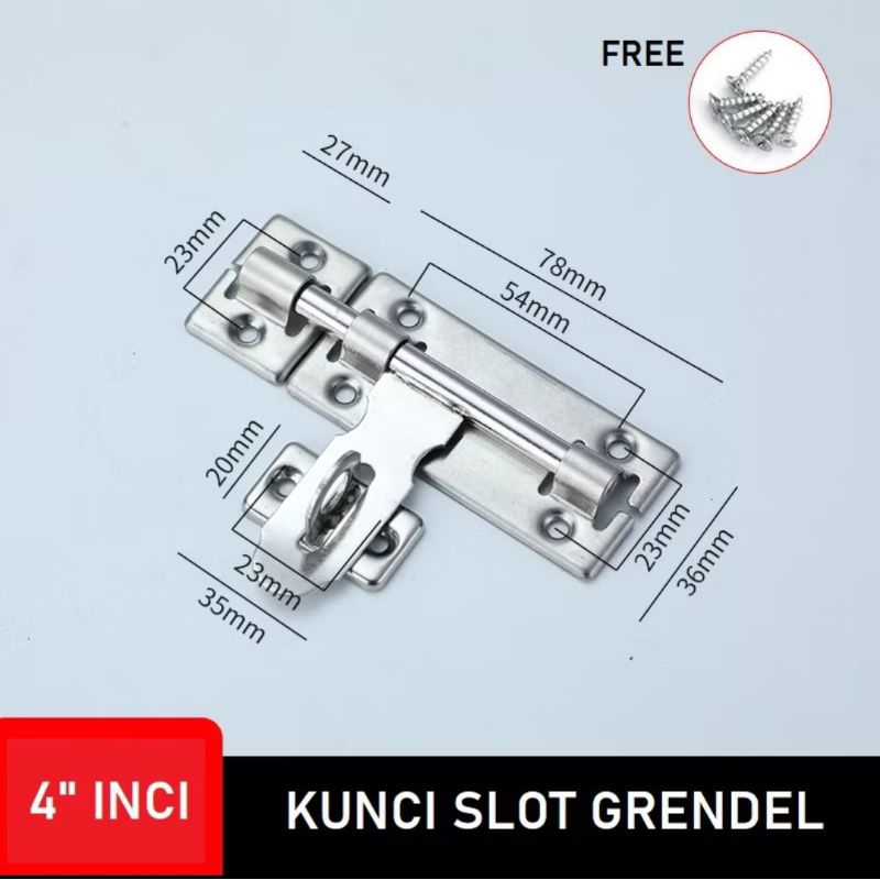 Jual 01233 Grendel Pintu 4