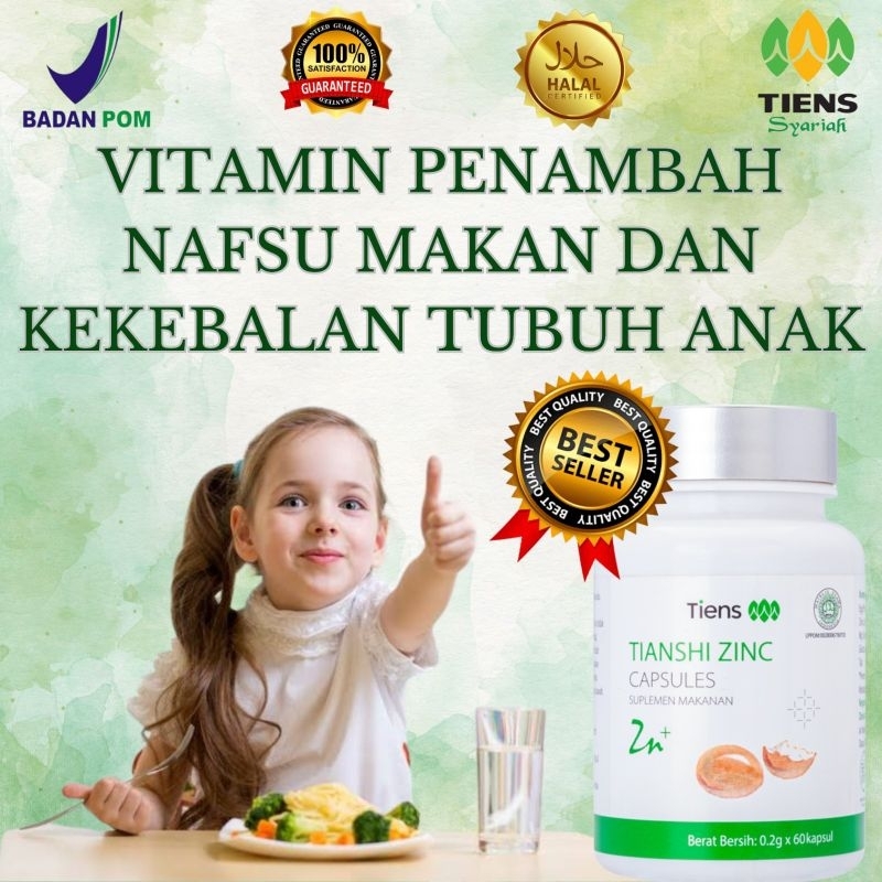 Jual Tiens Tianshi Zinc Capsules Suplemen Makanan PENAMBAH NAFSU MAKAN ...