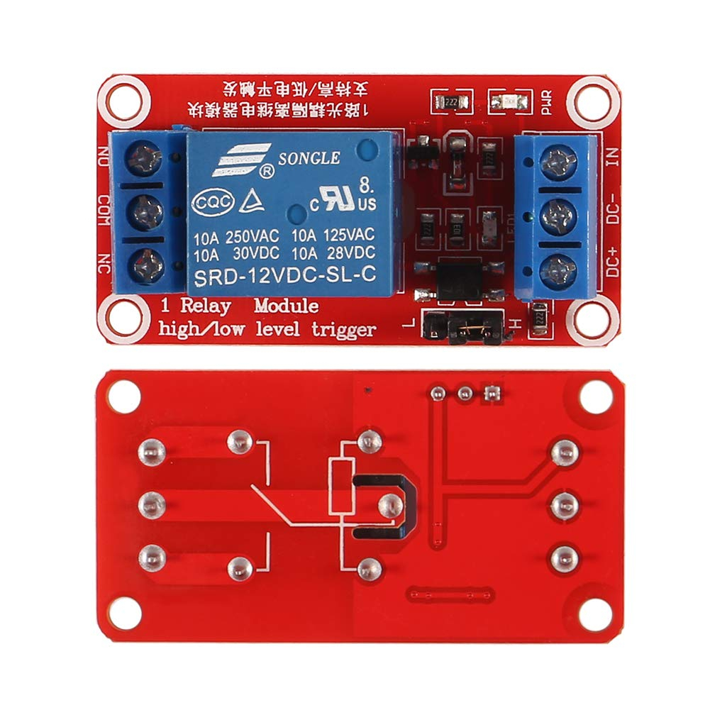 Jual Relay Module 1 Channel 12V Suport High / Low Level Trigger RED ...