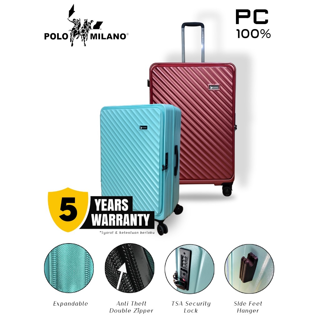 Jual Koper Polo Milano PC 17815 28 Inch TSA Expand Anti Theft Luggage ...