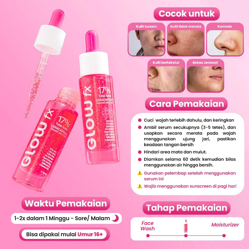 Jual [ready stock] GLOW FX 17% Total Acids CeraCapsule Peeling Solution ...