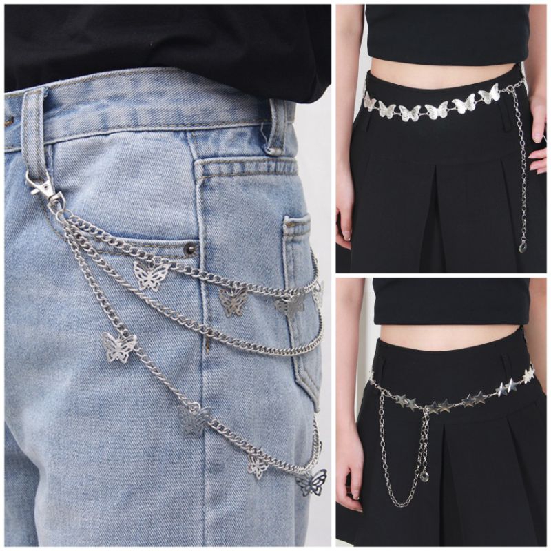 Jual Gesper Ikat Pinggang Wanita Y2K Model Bintang Kupu-kupu, Belt ...