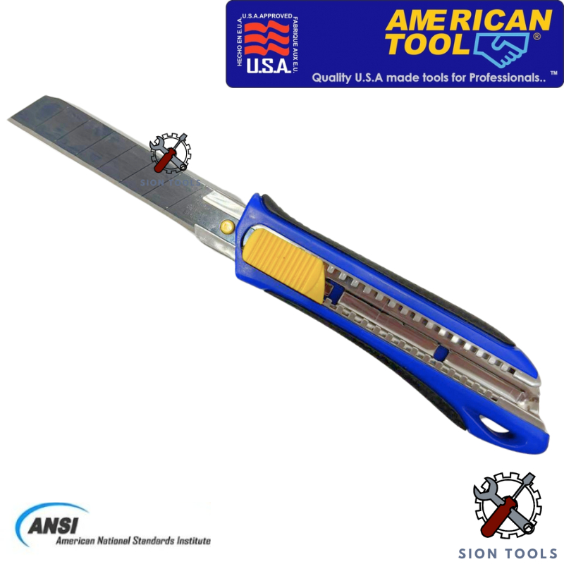 Jual AMERICAN TOOL PISAU CUTTER 18 MM TYPE BLACK KATANA UTILITY KNIFE ...