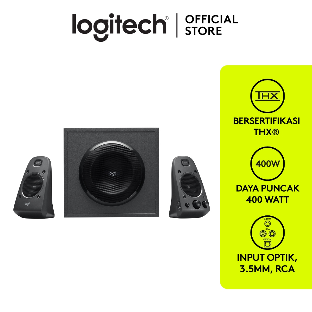 Logitech Z625 2.1 Gaming Speaker System SubwooferTHX Certified dengan Optical Input