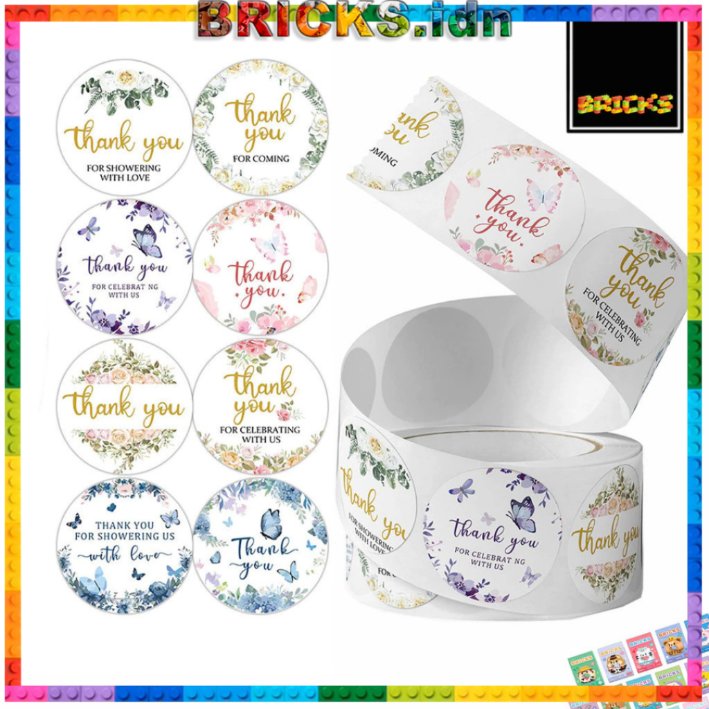 Jual Stiker Label Thank You / Sticker Roll 500 Pcs Ukuran 2,5 CM Stiker ...