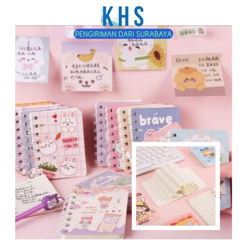 Jual Buku Mini Catatan Kartun Memo Kecil A7 Lembar Notebook Kecil Ring ...