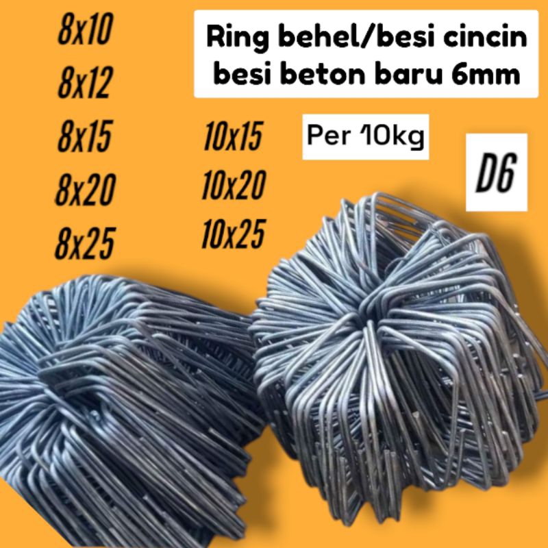 Jual ring cincin/behel cincin 6mm besi baru.per 10kg 120biji / begel ...
