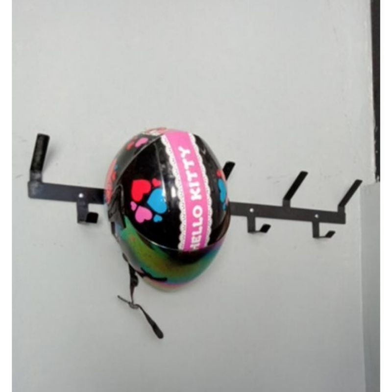 Jual RAK HELM MINIMALIS HORIZONTAL PLAT STRIP 5 BARIS / GANTUNGAN HELM ...