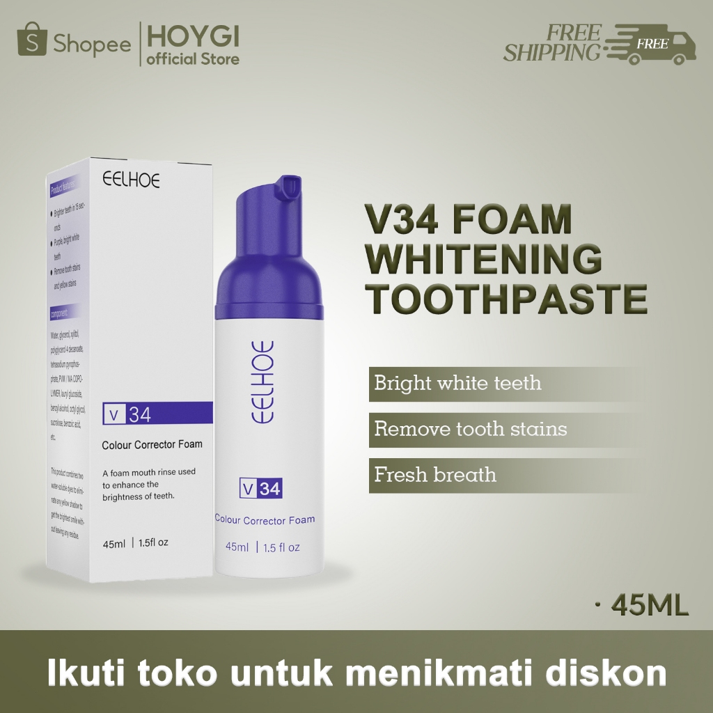 Jual EELHOE V34 Foam Whitening Toothpaste Mousse Foam Toothpaste Teeth ...