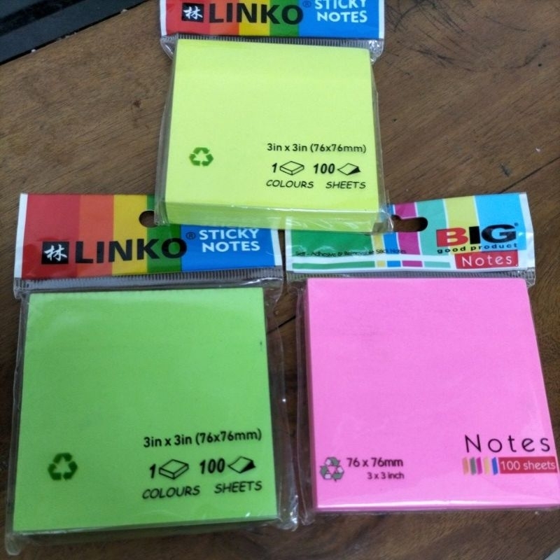 Jual kertas tempel sticky notes linko warna warni | Shopee Indonesia