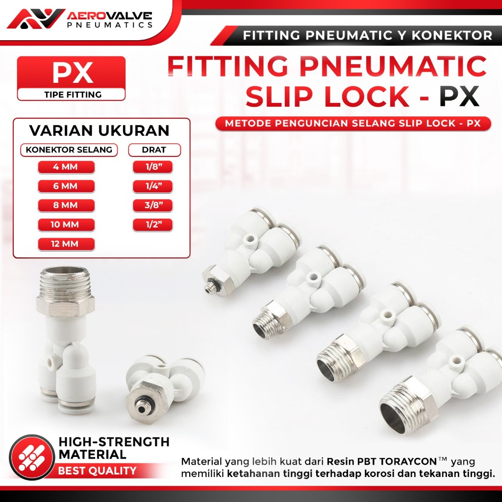 Jual MPX One Touch Male Thread Y Fitting Slip Lock Socket Push In ...