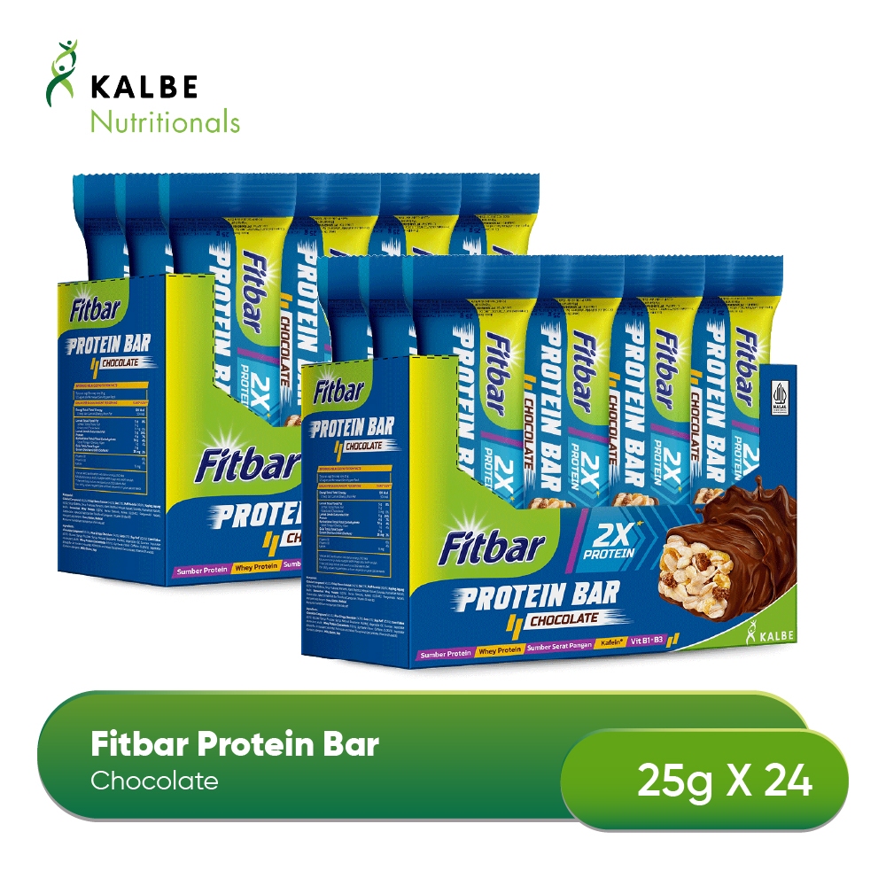 Jual Fitbar Protein Chocolate 12x25gr - Isi 2 Box | Shopee Indonesia