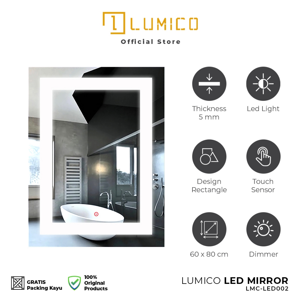 Jual KACA CERMIN LED TOUCH SCREEN / LED MIRROR MODERN - LMC LED002 ...