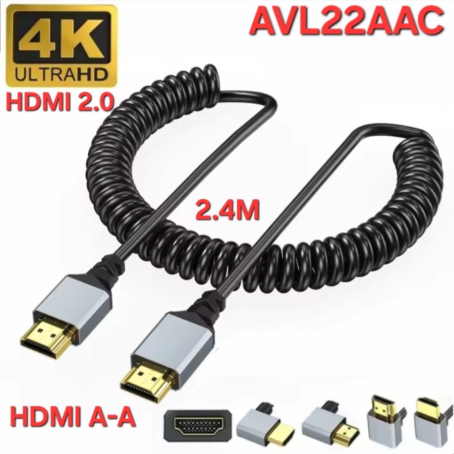 Jual AVPRO AVL22AAC 4K 60Hz HDMI A to A Cable HDMI 2.0 OD4.4mm COILED ...