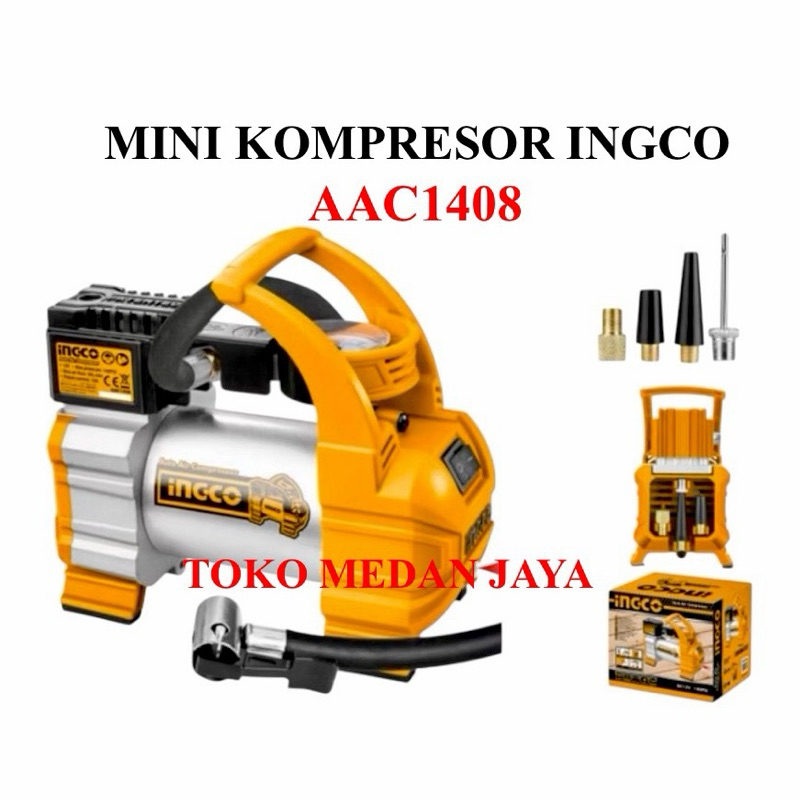 Jual INGCO MINI KOMPRESOR AUTO AIR KOMPRESSOR POMPA BAN MOBIL 140 PSI ...