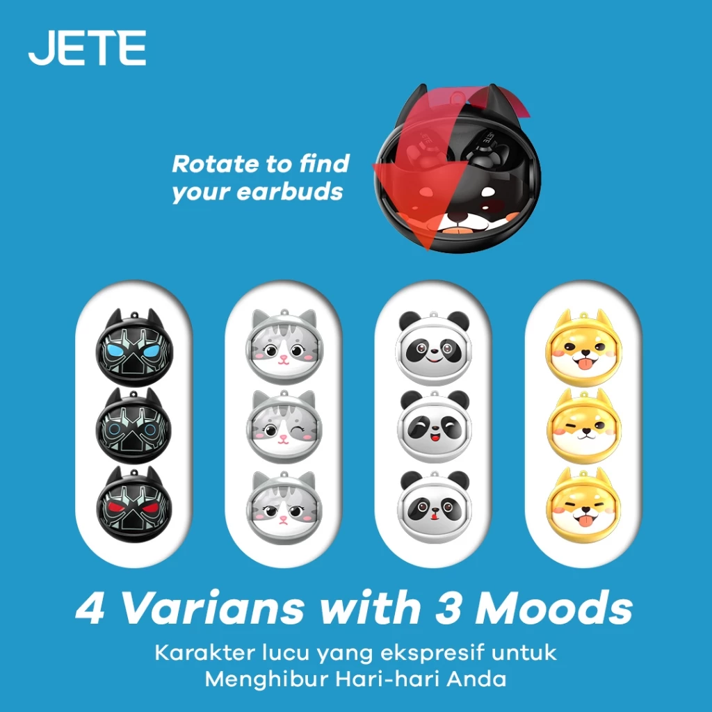JETE FS1 TWS Earbuds Headset Bluetooth Karakter Earphone Wireless Garansi 2 Tahun