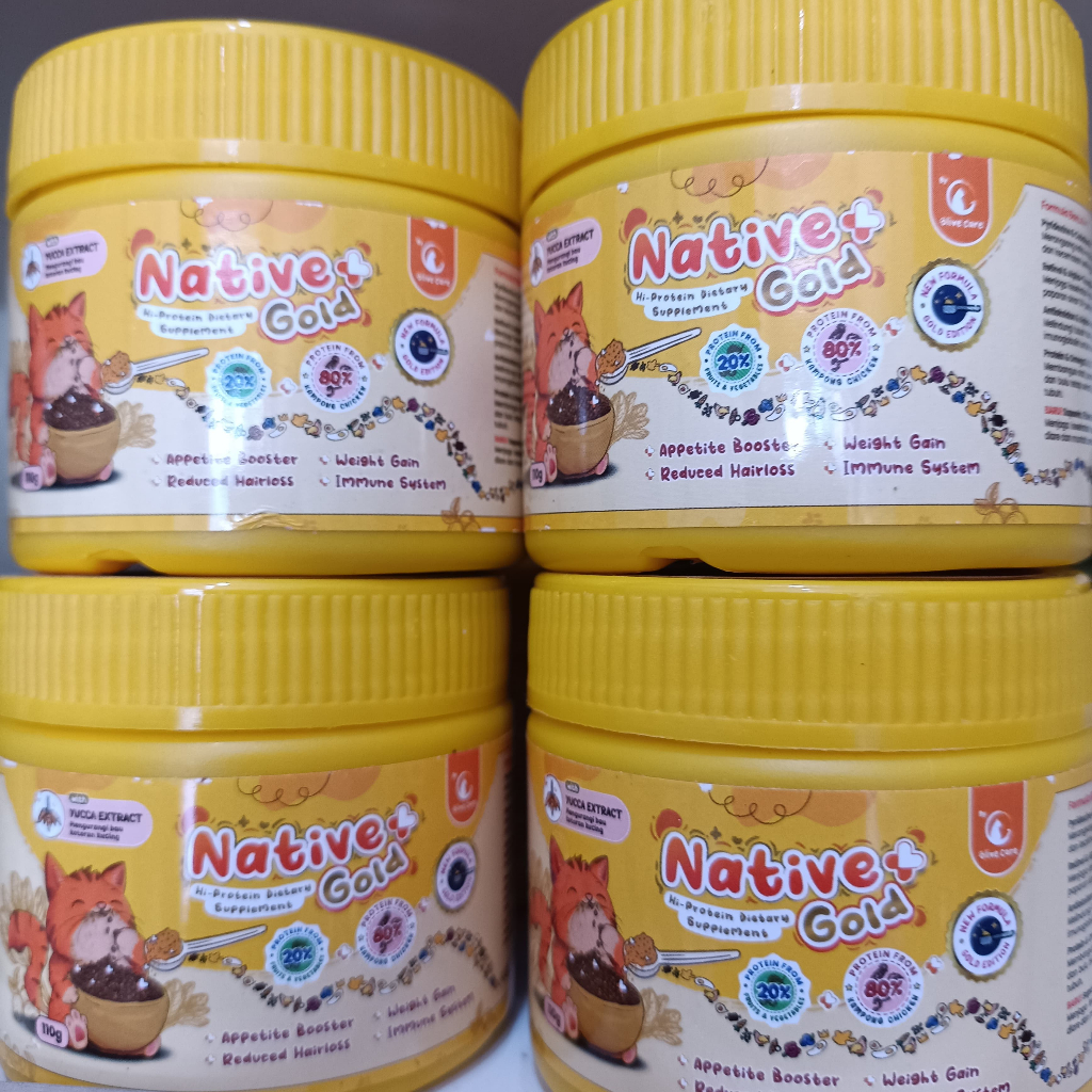 Jual Olive Care NATIVE+ Gold Vitamin Kucing 110 gr Protein Tinggi ...