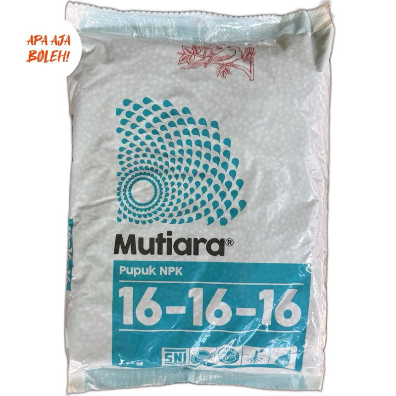 PUPUK NPK MUTIARA 16%N-16%P2O5-16%K20 1 KG BUNGKUS PABRIK PT. MEROKE TANAMAN PADI, SAWIT, KARET, KOPI DLL