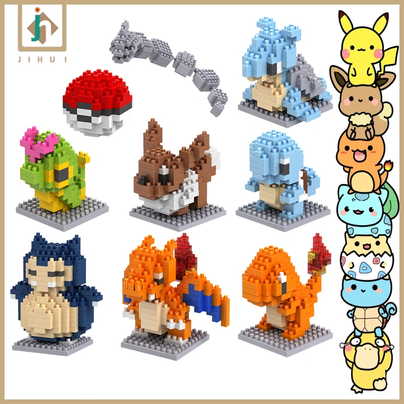 Jual JIHUI Pokemon Charizard 3D Nano Blocks Kartun Mainan Bricks Susun ...