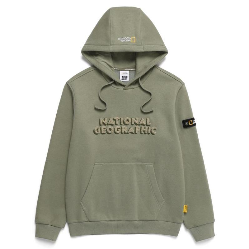 Jual National Geographic Leucos Big Logo Hoodie Lichen Khaki - Hoodie