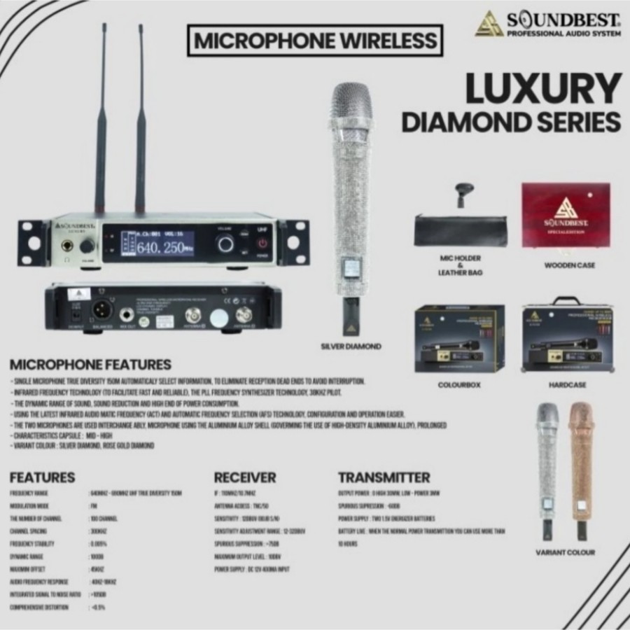 Jual Mic Wireless Soundbest Luxury Diamond Series Handle Karaoke ...