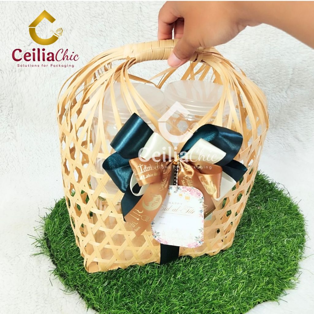 Jual Tas Anyaman Bambu 4 Toples Packaging Kue Kering Kemasan Hampers ...