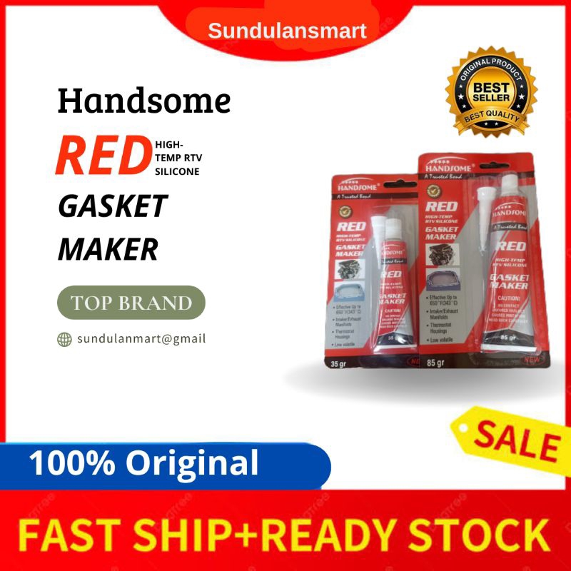 Jual HANDSOME RED HIGH - TEMP RTV SILICONE GASKET MAKER 35g & 85g ...