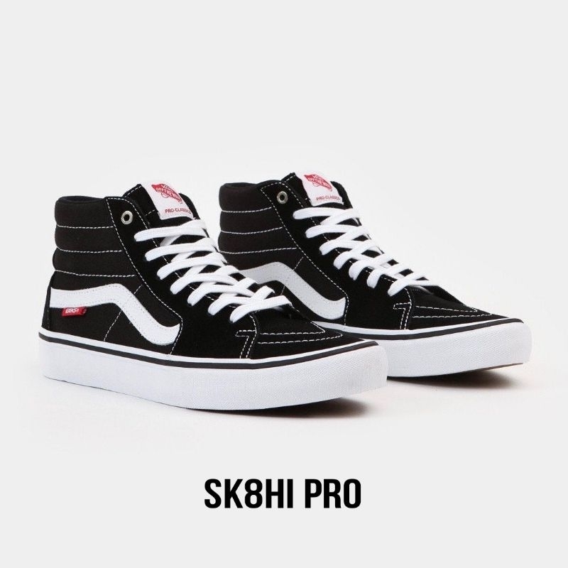 Jual Vans Sk8 Hi Pro Classic Black White Original | Shopee Indonesia