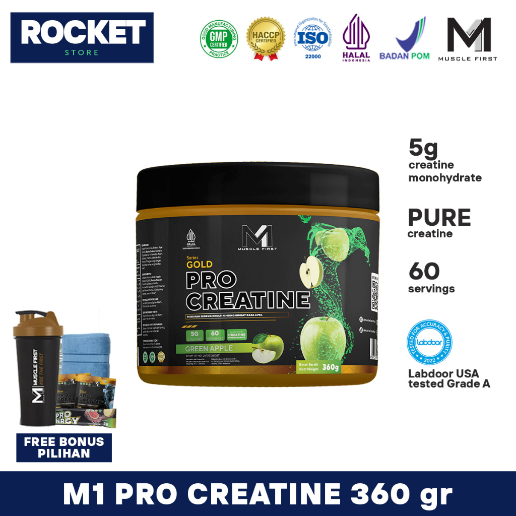 Jual M1 Muscle First Pro Gold Creatine 360 gram / MuscleFirst Creatine ...