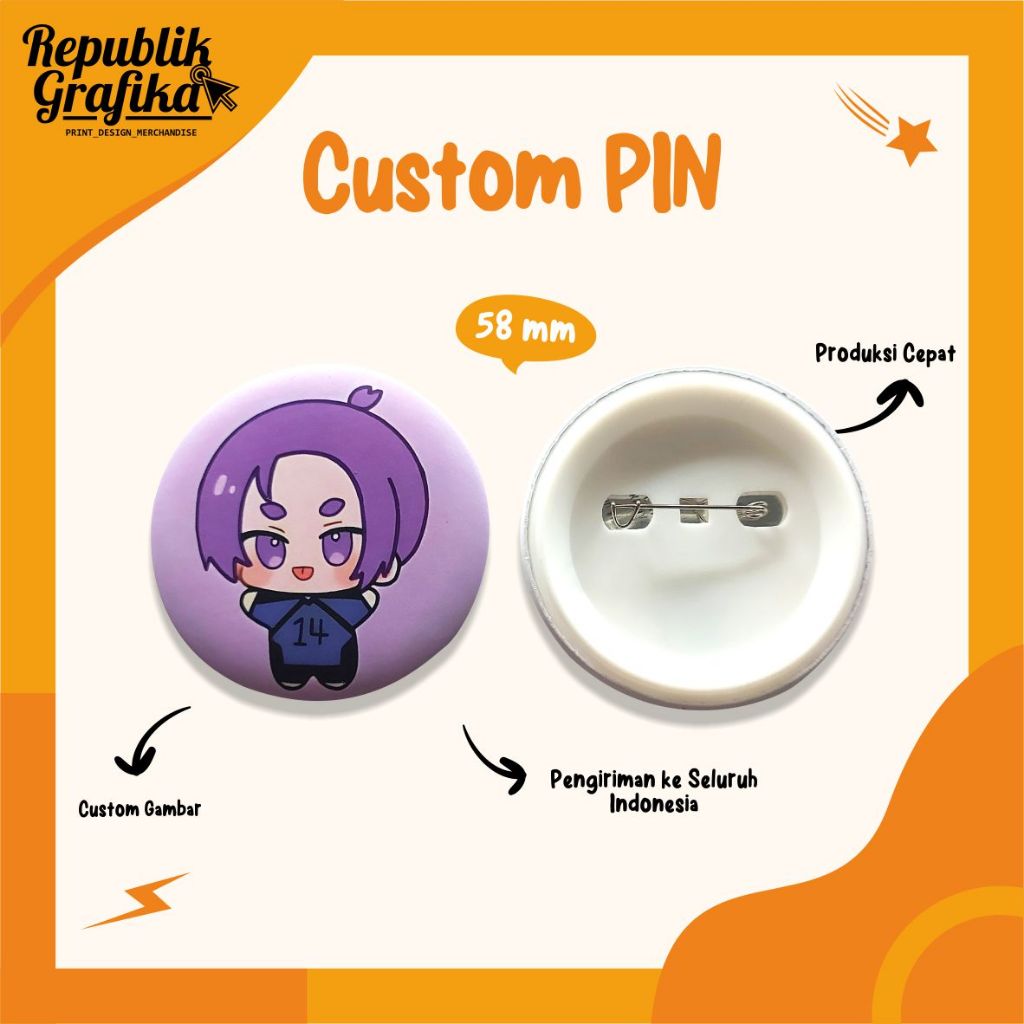 Jual PIN PENITI - 58 MM - CUSTOM - PRE ORDER | Shopee Indonesia