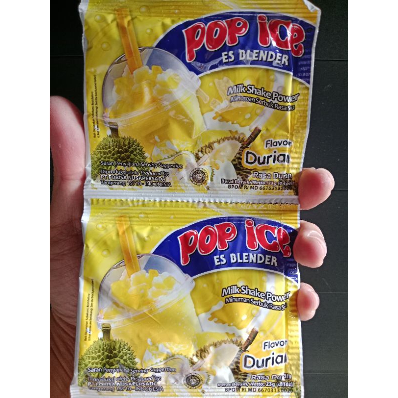 Jual Pop Ice Es Blender Rasa Durian Kemasan 1 Renceng isi 10 Sachet ...