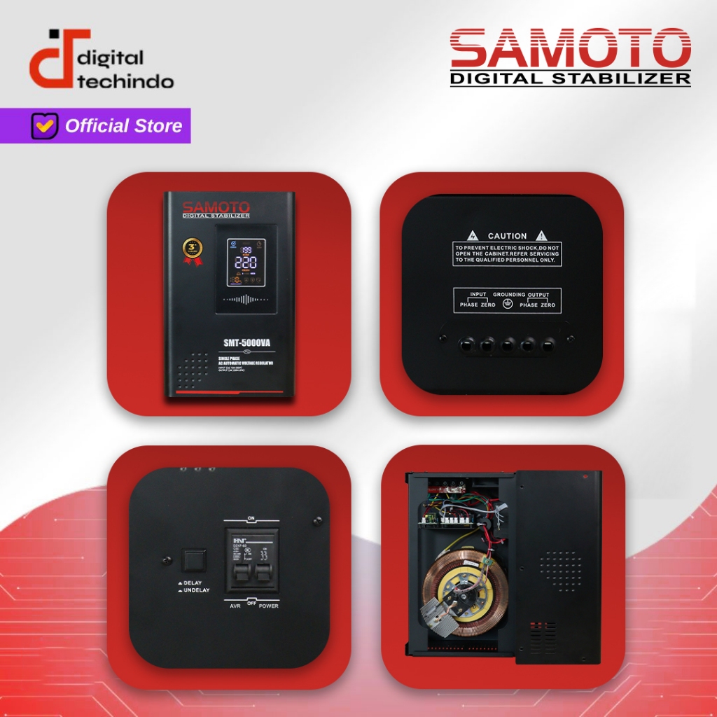 Jual SAMOTO Stabilizer 5000VA Stavolt Single Phase Stavolt SMT5000 ...