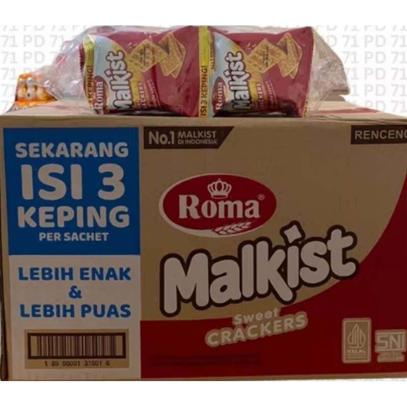 Jual Roma Malkist Sachet Eceran 1000an 1 Dus isi 12 Pak @10 Sachet ...