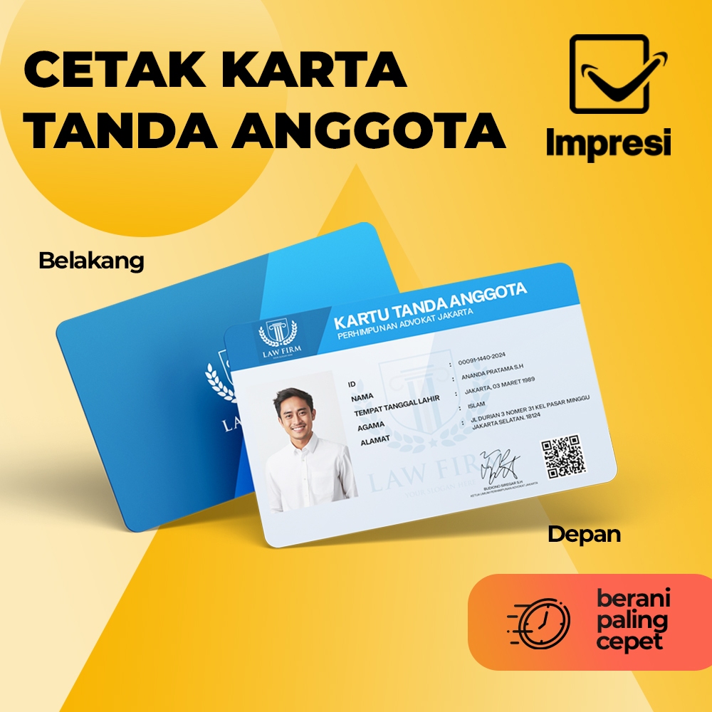 Jual Cetak Kartu Tanda Anggota PVC Print KTA | Shopee Indonesia