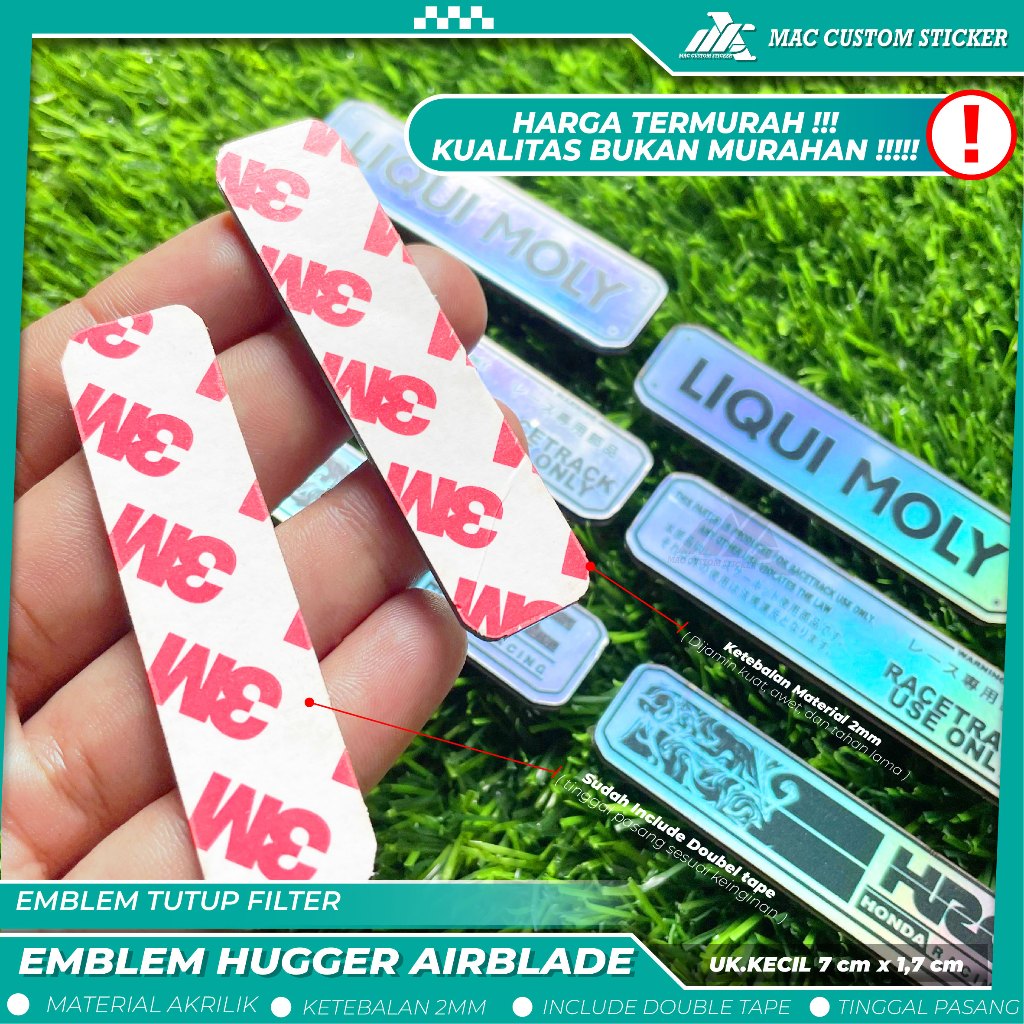 Jual EMBLEM HUGGER AIRBLADE AKRILIK - EMBLEM TUTUP FILTER - EMBLEM BOX ...