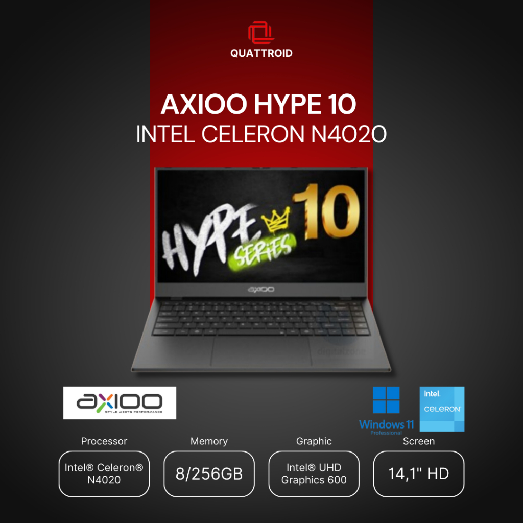 Jual Laptop Axioo Hype 10 Laptop Intel Celeron N4020 - Laptop Pelajar