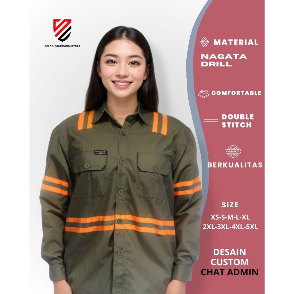 Jual Baju Kerja Safety Panjang Pria dan Wanita Warna Maple Brown ...