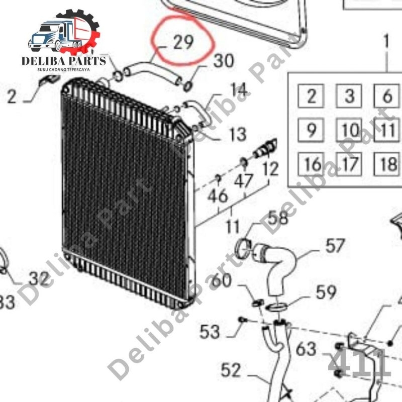 Jual Selang radiator atas, coolant hose Mercy Axor 1623, 2523, 2528 ...