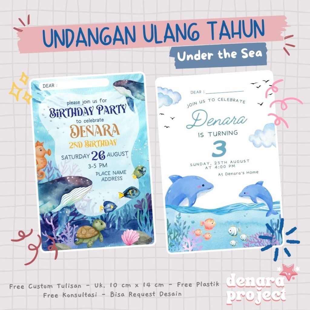 Jual Undangan Ulang Tahun - Under the Sea / Ocean Theme Birthday ...