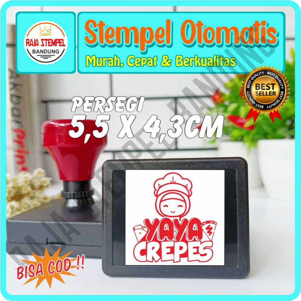 Jual STEMPEL FLASH PERSEGI UK 5,5X4,3CM, STAMPEL LOGO USAHA, STEMPLE ...