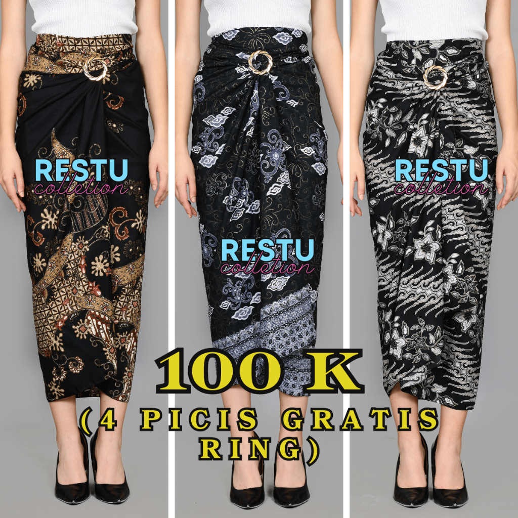 Jual ( 100K 4 PICIS ) Rok Lilit Motif Kekinian Batik Bawahan Wanita ...