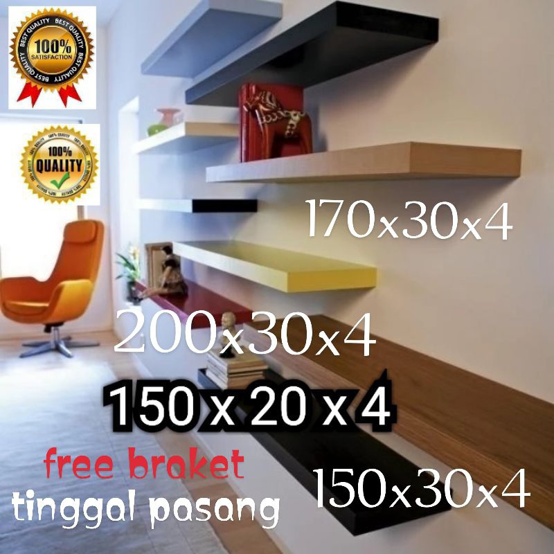 Jual Rak Dinding FLOATING#size: Panjang:.100.105.110.115.120.125.130 ...