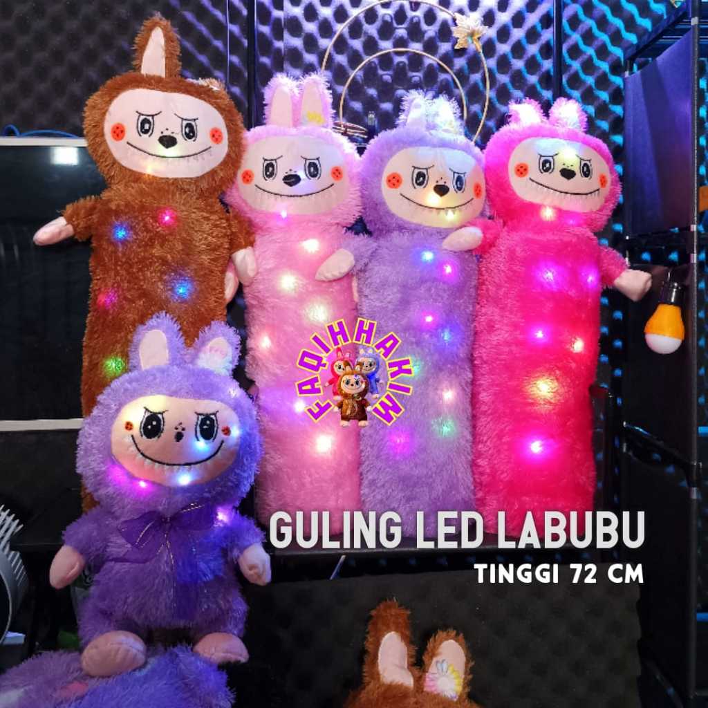 Jual BONEKA GULING LABUBU TINGGI 70CM PAKAI LAMPU LED NYALA THE MONSTER ...