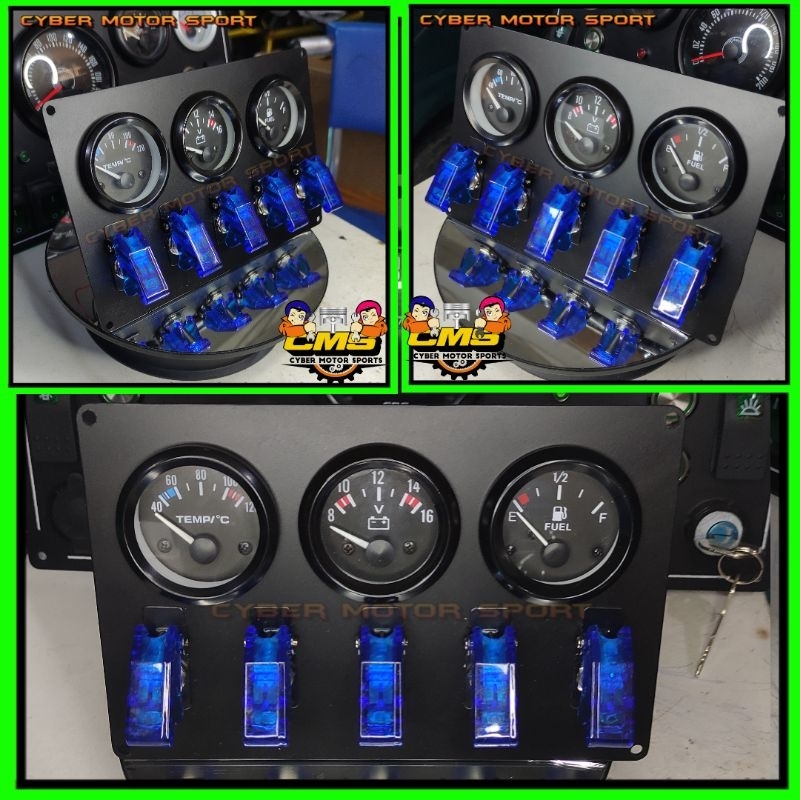 Jual Indikator mobil Temperature plus fuel meter volt meter universal ...