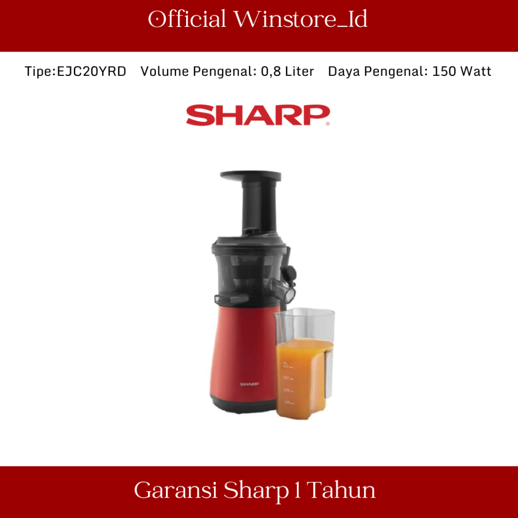 Jual SHARP Slow Juicer EJC20YRD [100 ORI] Shopee Indonesia