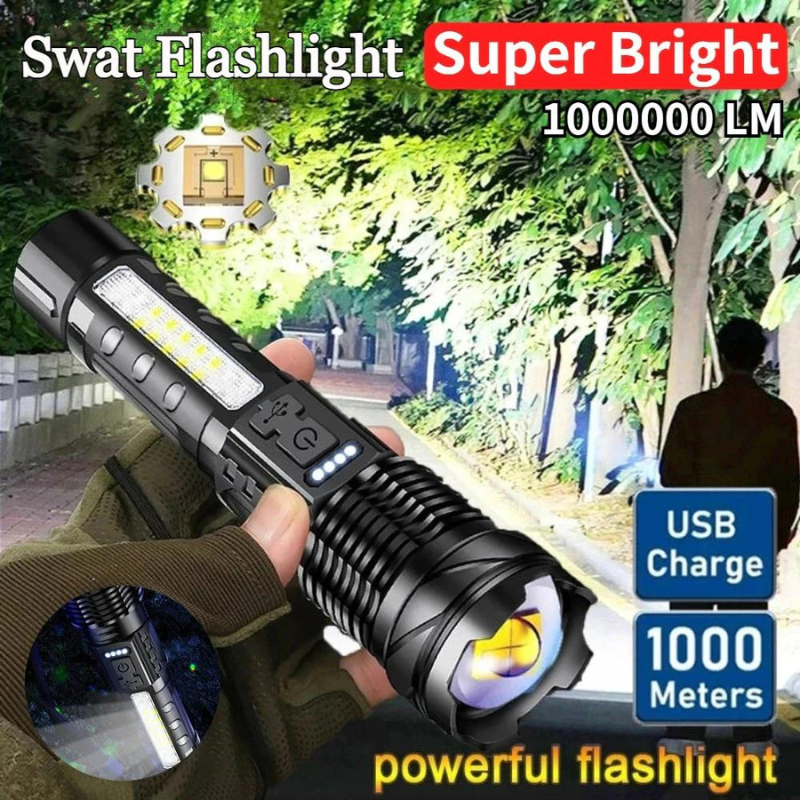 Jual Senter Led High Power Zoom Jarak Jauh Senter GT-10 Sorot 90000 ...