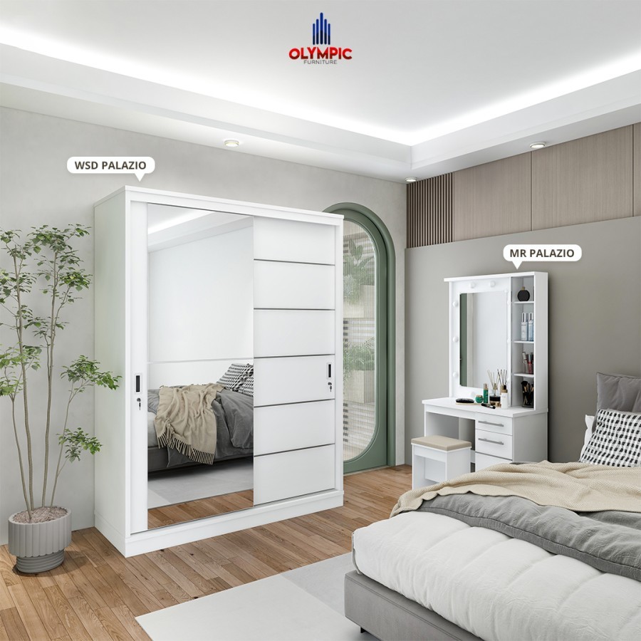 Jual Lemari Pakaian Sliding + Meja Rias / Olympic Paket Kamar Palazio ...