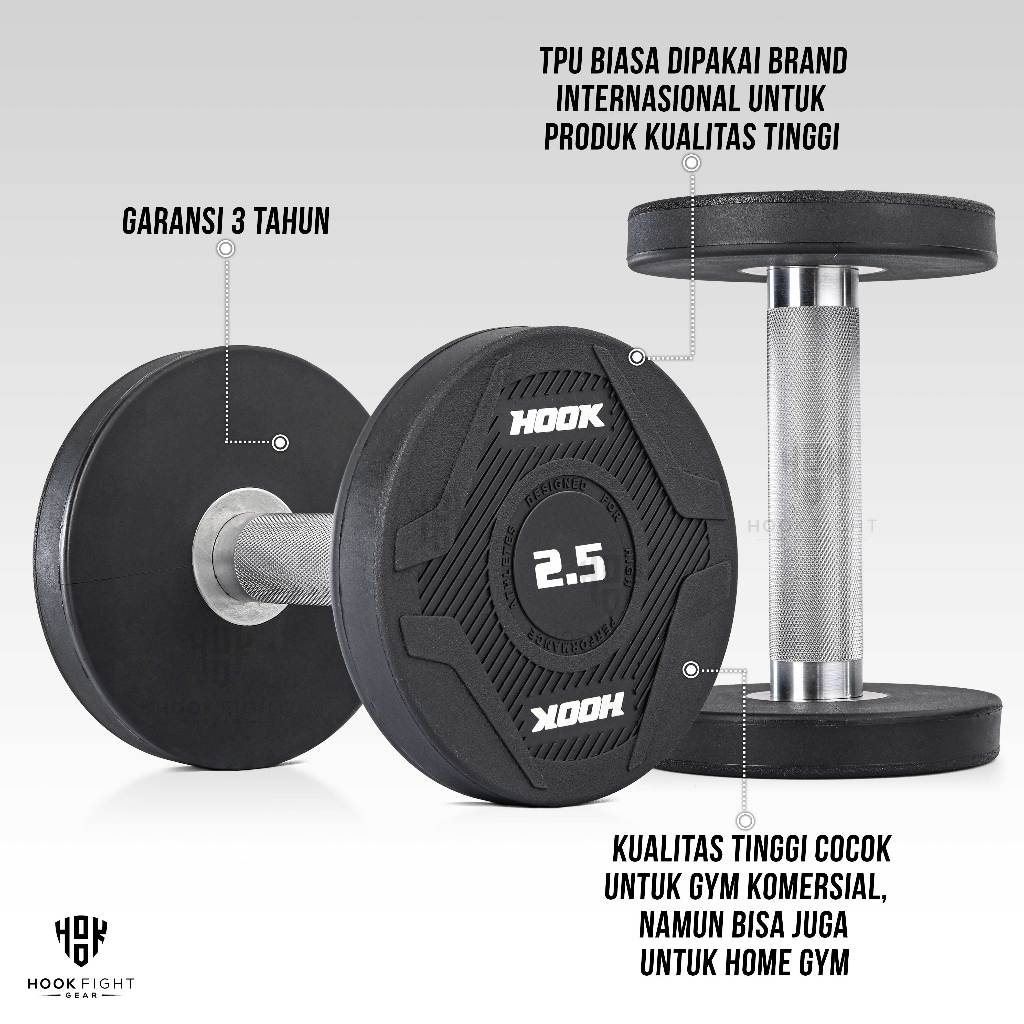Jual Dumbbell Hook 2.5 kg Alat Fitnes Home Gym Dumble Barble Angkat ...